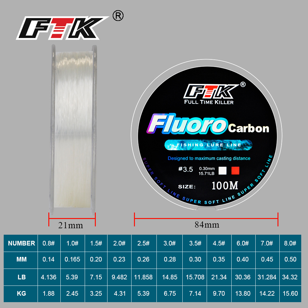 100M Fluorocarbon Coating Fish - Fluorocarbon Line ulasan dan harga
